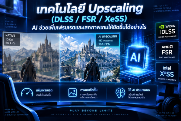 เทคโนโลยี Upscaling (DLSS / FSR / XeSS) AI ช่วยเพิ่มเฟรมเรตและเสกภาพเกมให้ชัดขึ้นได้อย่างไร