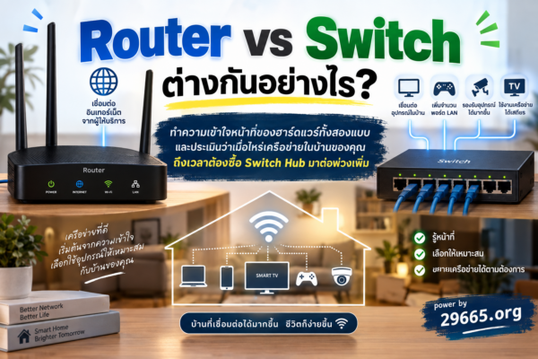 Router vs Switch ต่างกันอย่างไร? เมื่อไหร่เครือข่ายในบ้านควรซื้อ Switch Hub เพิ่ม