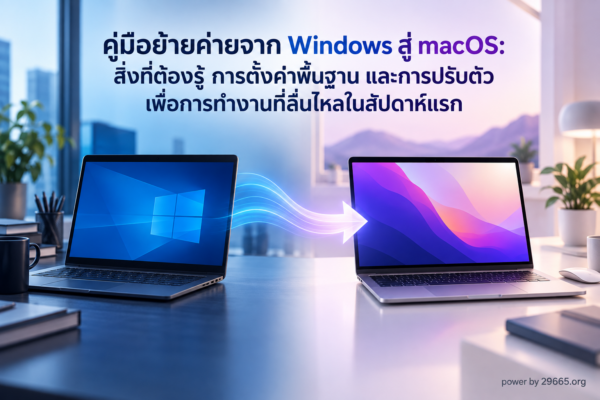 คู่มือย้ายค่ายจาก Windows สู่ macOS: สิ่งที่ต้องรู้ การตั้งค่าพื้นฐาน และการปรับตัวเพื่อการทำงานที่ลื่นไหลในสัปดาห์แรก