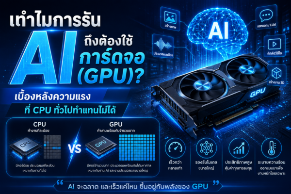 ทำไมการรัน AI ถึงต้องใช้การ์ดจอ GPU เบื้องหลังความแรงที่ CPU ทั่วไปทำแทนไม่ได้