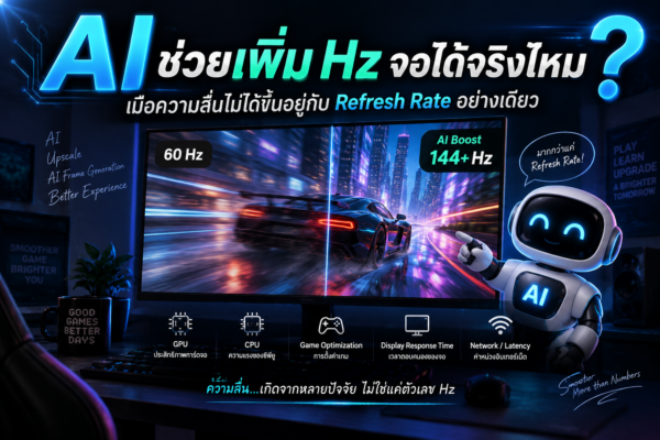 AI ช่วยเพิ่ม Hz จอได้จริงไหม? เมื่อความลื่นไม่ได้ขึ้นอยู่กับ Refresh Rate อย่างเดียว