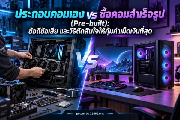 ประกอบคอมเอง vs ซื้อคอมสำเร็จรูป (Pre-built): ข้อดีข้อเสีย และวิธีตัดสินใจให้คุ้มค่าเม็ดเงินที่สุด