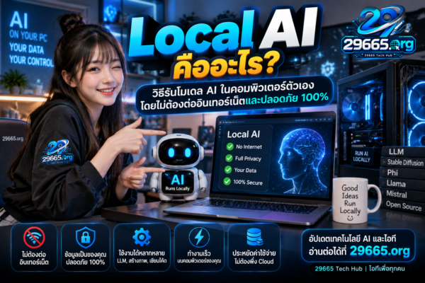 Local AI คืออะไร? วิธีรันโมเดล AI ในคอมพิวเตอร์ตัวเองโดยไม่ต้องต่ออินเทอร์เน็ต และข้อมูลเป็นส่วนตัวมากขึ้น