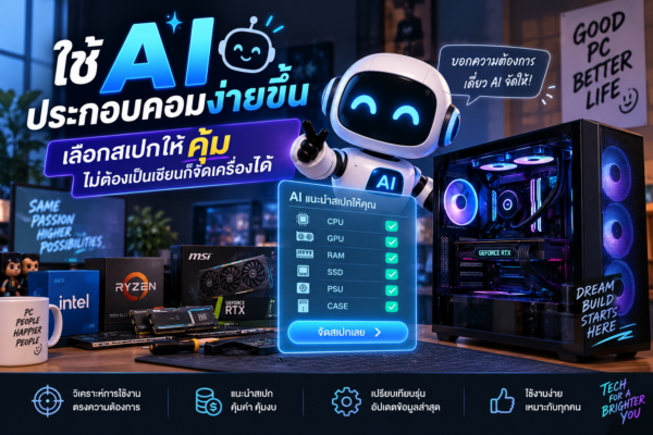 ใช้ AI ประกอบคอมง่ายขึ้น เลือกสเปกให้คุ้ม ไม่ต้องเป็นเซียนก็จัดเครื่องได้