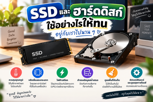 💾 SSD และฮาร์ดดิสก์ ใช้อย่างไรให้ทน อยู่กับเราไปนาน ๆ ไม่พังก่อนเวลา!
