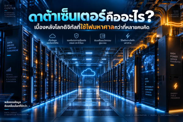 ดาต้าเซ็นเตอร์คืออะไร? เบื้องหลังโลกดิจิทัลที่ใช้ไฟมหาศาลกว่าที่หลายคนคิด