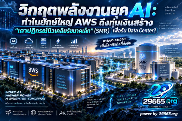วิกฤตพลังงานยุค AI: ทำไม AWS ถึงทุ่มเงินเดิมพันกับ “เตาปฏิกรณ์นิวเคลียร์ขนาดเล็ก” เพื่อรัน Data Center?